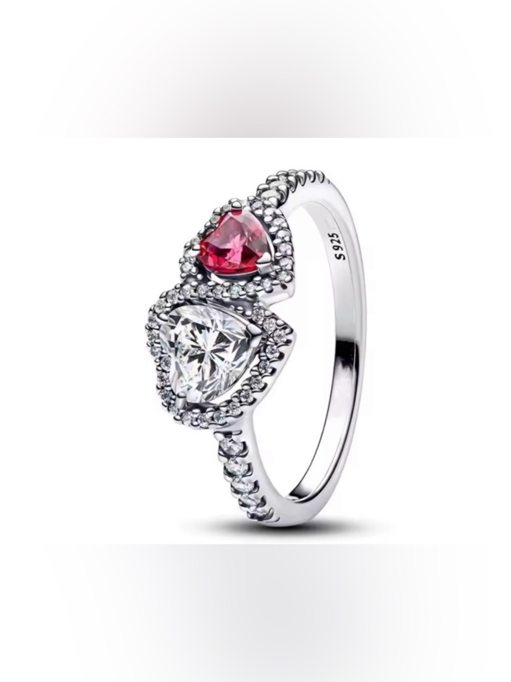 Halo Heart Ring Sterling Silver Size 7 perfect for Valentines
